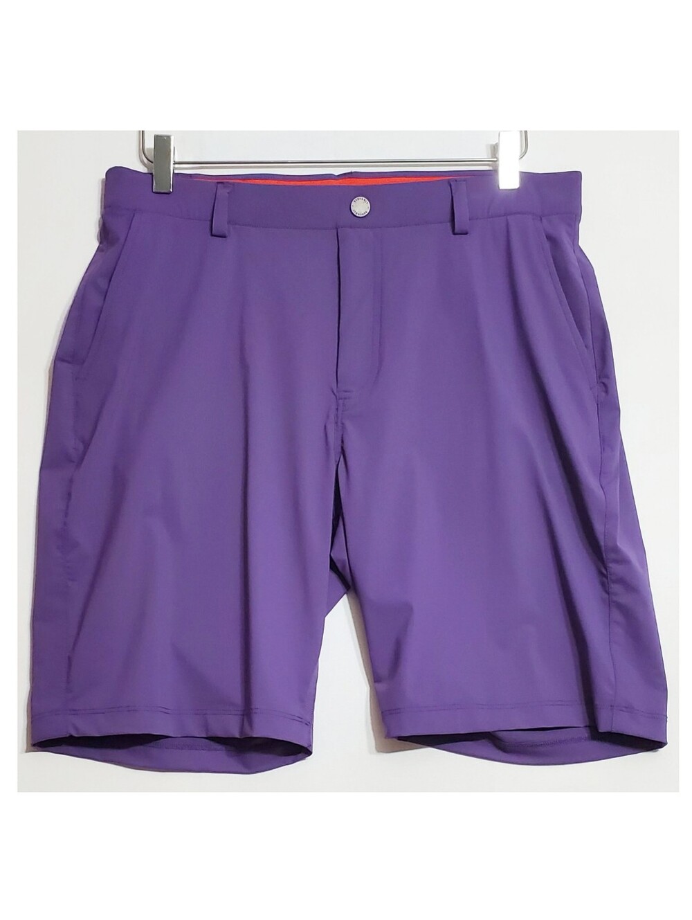 Redvanly large 9" golf shorts pull on loganberry purple stretch performance gym